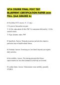 WTA COURSE FINAL POST TEST BLUEPRINT CERTIFICATION PAPER 2026 FULL Q&A GRADED