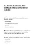 FCCN 1 2026 ACTUAL TEST PAPER COMPLETE QUESTIONS AND VERIFIED ANSWERS