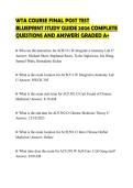 WTA COURSE FINAL POST TEST BLUEPRINT STUDY GUIDE 2026 COMPLETE QUESTIONS 