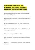 WTA COURSE FINAL POST TEST BLUEPRINT TEST SCRIPT 2026 WELL ANSWERED SOLUTIONS