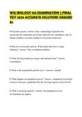 WSU BIOLOGY 106 EXAMINATION 2 FINAL TEST 2026 ACCURATE SOLUTIONS GRADED A&plus;