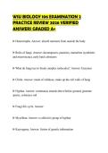 WSU BIOLOGY 106 EXAMINATION 2 PRACTICE REVIEW 2026 VERIFIED ANSWERS GRADED A&plus;