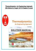 Solutions Manual  &ndash; Thermodynamics&colon; An Engineering Approach 10th Edition by Yunus A&period; &Ccedil;engel &vert; All 18 Chapters &vert; Instant PDF Download
