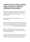 GENERAL PSYCHOLOGY PORTAGE LEARNING MODULE 10 PRACTICE SOLUTION 2026 QUESTIONS WITH FULL SOLUTION