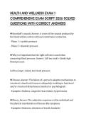HEALTH AND WELLNESS EXAM 1 COMPREHENSIVE EXAM SCRIPT 2026 SOLVED QUESTIONS WITH CORRECT ANSWERS