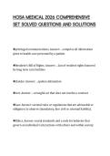 HOSA MEDICAL 2026 COMPREHENSIVE SET SOLVED QUESTIONS AND SOLUTIONS