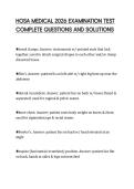 HOSA MEDICAL 2026 EXAMINATION TEST COMPLETE QUESTIONS AND SOLUTIONS