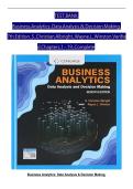TEST BANK For Business Analytics&colon; Data Analysis & Decision Making&comma; 6th Edition by &lpar;S&period; Christian Albright&comma; 2025&rpar; Verified Chapters 1 - 19&comma; Complete Newest Version
