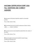 IAHCSMM CERTIFICATION SCRIPT 2026 FULL QUESTIONS AND CORRECT ANSWERS