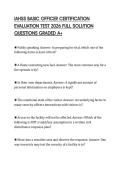 IAHSS BASIC OFFICER CERTIFICATION EVALUATION TEST 2026 FULL SOLUTION QUESTIONS GRADED A&plus;
