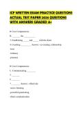 ICF WRITTEN EXAM PRACTICE QUESTIONS ACTUAL TEST PAPER 2026 QUESTIONS WITH ANSWERS GRADED A&plus;