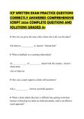 ICF WRITTEN EXAM PRACTICE QUESTIONS CORRECTLY ANSWERED COMPREHENSIVE SCRIPT 2026 COMPLETE QUESTIONS AND SOLUTIONS GRADED A&plus;ICF WRITTEN EXAM PRACTICE QUESTIONS CORRECTLY ANSWERED COMPREHENSIVE SCRIPT 2026 COMPLETE QUESTIONS AND SOLUTIONS GRADED A&plus;