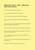 NMNC 1235 &ndash; Exam 1 &ndash; 2026 &ndash; Study Guide and Practice Material