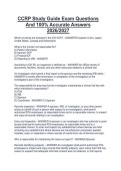 CCRP Study Guide Exam Questions And 100&percnt; Accurate Answers 2026&sol;2027