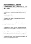 INTEGRATED PHYSICAL SCIENCES COMPREHENSIVE TEST 2026 QUESTIONS AND SOLUTIONS
