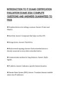 INTRODUCTION TO IT EXAMS CERTIFICATION EVALUATION EXAMS 2026 COMPLETE QUESTIONS AND ANSWERS GUARANTEED TO PASS