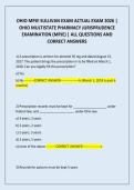 OHIO MPJE SULLIVAN EXAM ACTUAL EXAM 2026 &vert; OHIO MULTISTATE PHARMACY JURISPRUDENCE EXAMINATION &lpar;MPJE&rpar; &vert; ALL QUESTIONS AND CORRECT ANSWERS
