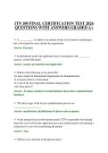 ITN 100 FINAL CERTIFICATION TEST 2026 QUESTIONS WITH ANSWERS GRADED A&plus;