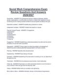 Social Work Comprehensive Exam Review Questions And Answers 2026&sol;2027