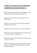 JCAHPO COA EXAM ACTUAL PAPER 2026 QUESTIONS SOLUTIONS GRADED A&plus;