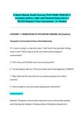 U-World Mental Health Nursing TEST BANK 2026&sol;2027 &vert; Complete Edition &vert; Q&A with Detailed Elaborations &vert; NCLEX-Aligned &vert; Pass Guaranteed - A&plus; Graded