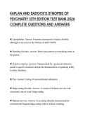 KAPLAN AND SADOCK&rsquo;S SYNOPSIS OF PSYCHIATRY 12TH EDITION TEST BANK 2026 COMPLETE QUESTIONS AND ANSWERS