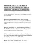KAPLAN AND SADOCKS SYNOPSIS OF PSYCHIATRY FINAL REVIEW 2026 BUNDLED QUESTIONS ANSWERS GUARANTEED PASS