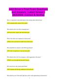 AAA Driver&rsquo;s Final Exam Questions and Answers &vert; Latest Version &vert; 2025&sol;2026 &vert; Correct & Verified