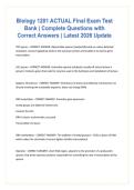 Biology 1201 ACTUAL Final Exam Test Bank &vert; Complete Questions with Correct Answers &vert; Latest 2026 Update
