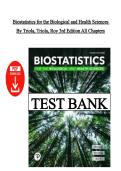 Test Bank &ndash; Biostatistics for the Biological and Health Sciences&comma; 3rd Edition by Triola &lpar;All Chapters Included&rpar; &vert; Instant PDF Download