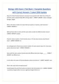 Biology 1201 Exam 1 Test Bank &vert; Complete Questions with Correct Answers &vert; Latest 2026 Update
