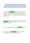 ACVPM Epidemiology And Biostats &vert;Actual Questions And Answers 2026