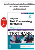 Test Bank &ndash; Clayton&rsquo;s Basic Pharmacology for Nurses&comma; 20th Edition by Willihnganz & Gurevitz &lpar;Chapters 1&ndash;45&rpar; &vert; Instant PDF Download