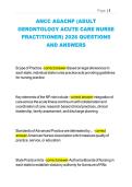 ANCC AGACNP &lpar;ADULT GERONTOLOGY ACUTE CARE NURSE PRACTITIONER&rpar; 2026 QUESTIONS AND ANSWERS 