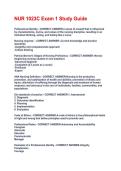 NUR 1023C Exam 1 Study Guide Rated 100&percnt; correct