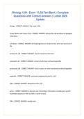 Biology 1201- Exam 1 LSU Test Bank &vert; Complete Questions with Correct Answers &vert; Latest 2026 Update