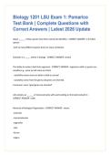 Biology 1201 LSU Exam 1 Pomarico Test Bank &vert; Complete Questions with Correct Answers &vert; Latest 2026 Update