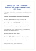 Biology 1201 Exam 3 &vert; Complete Questions with Correct Answers &vert; Latest 2026 Update