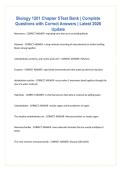 Biology 1201 Chapter 5 Test Bank &vert; Complete Questions with Correct Answers &vert; Latest 2026 Update