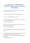 Bio 1201 Exam 2 - Licata Complete Questions with Correct Answers &vert; Latest 2026 Update