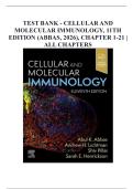 Test Bank - Cellular and Molecular Immunology&comma; 11th Edition &lpar;Abbas&comma; 2026&rpar;&comma; Chapter 1-21 &vert; All Chapters