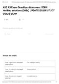 ASE A3 Exam Questions & Answers &vert; 100&percnt; Verified solutions &lpar;2026&rpar; UPDATE &vert;2026&excl;&excl; STUDY GUIDE EXAM