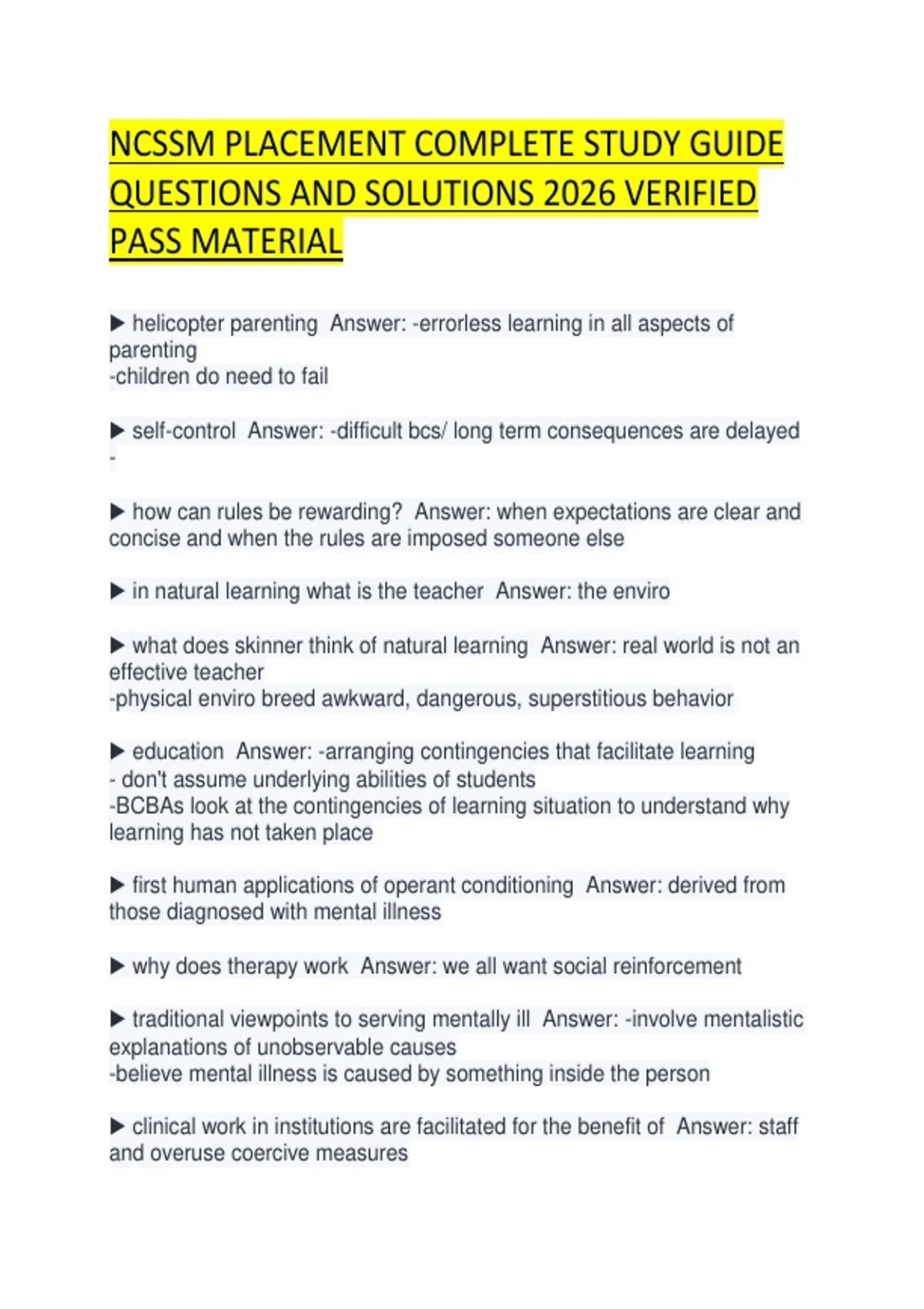 Ncssm Math Assessment Example Questions NCSSM PLACEMENT COMPLETE STUDY GUIDE QUESTIONS AND SOLUTIONS 2026 ...