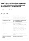 South Carolina real estate Exam Questions and Answers &lpar;Verified Answers&rpar; Updated &lpar;Actual Exam&rpar; 20252026 LATEST VERSION&excl;&excl;