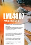 LML4807 Assignment 2 Semester 1 ANSWERS 2026 - Due 8 April 2026