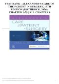 Test Bank - Alexander's Care of the Patient in Surgery&comma; 17th Edition &lpar;Rothrock&comma; 2026&rpar;&comma; Chapter 1-29 &vert; All Chapters