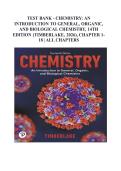Test Bank - Chemistry&colon; An Introduction to General&comma; Organic&comma; and Biological Chemistry&comma; 14th Edition &lpar;Timberlake&comma; 2026&rpar;&comma; Chapter 1-18 &vert; All Chapters