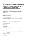 POOL OPERATOR EXAM HIGH SIERRA POOL PRACTICE TEST 2026 QUESTIONS WITH ACCURATE ANSWERS GRADED A&plus;