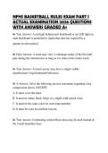 NFHS BASKETBALL RULES EXAM PART I ACTUAL EXAMINATION 2026 QUESTIONS WITH ANSWERS GRADED A&plus;