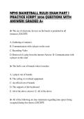 NFHS BASKETBALL RULES EXAM PART I PRACTICE SCRIPT 2026 QUESTIONS WITH ANSWERS GRADED A